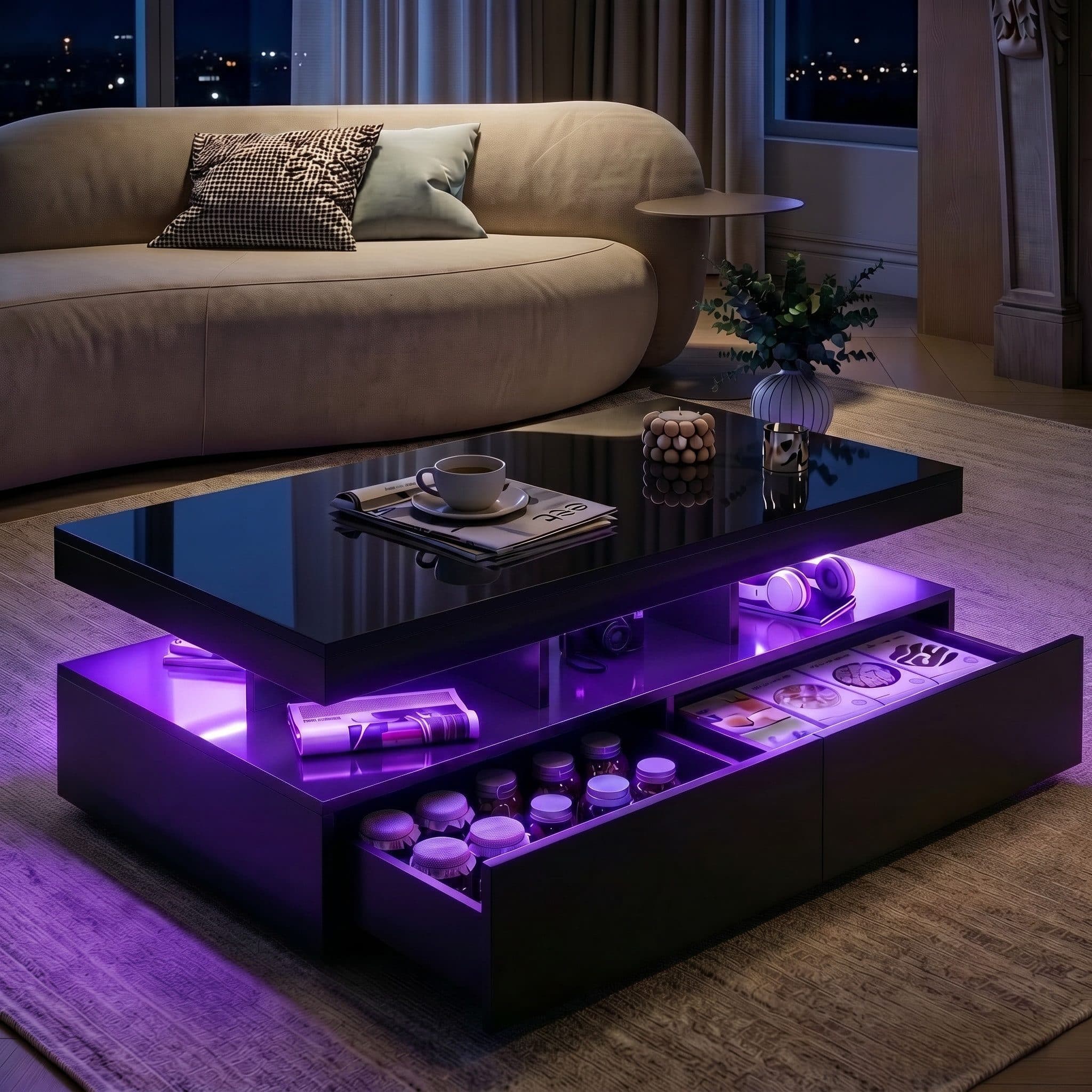 RGB LED Sehpa Depolama ile